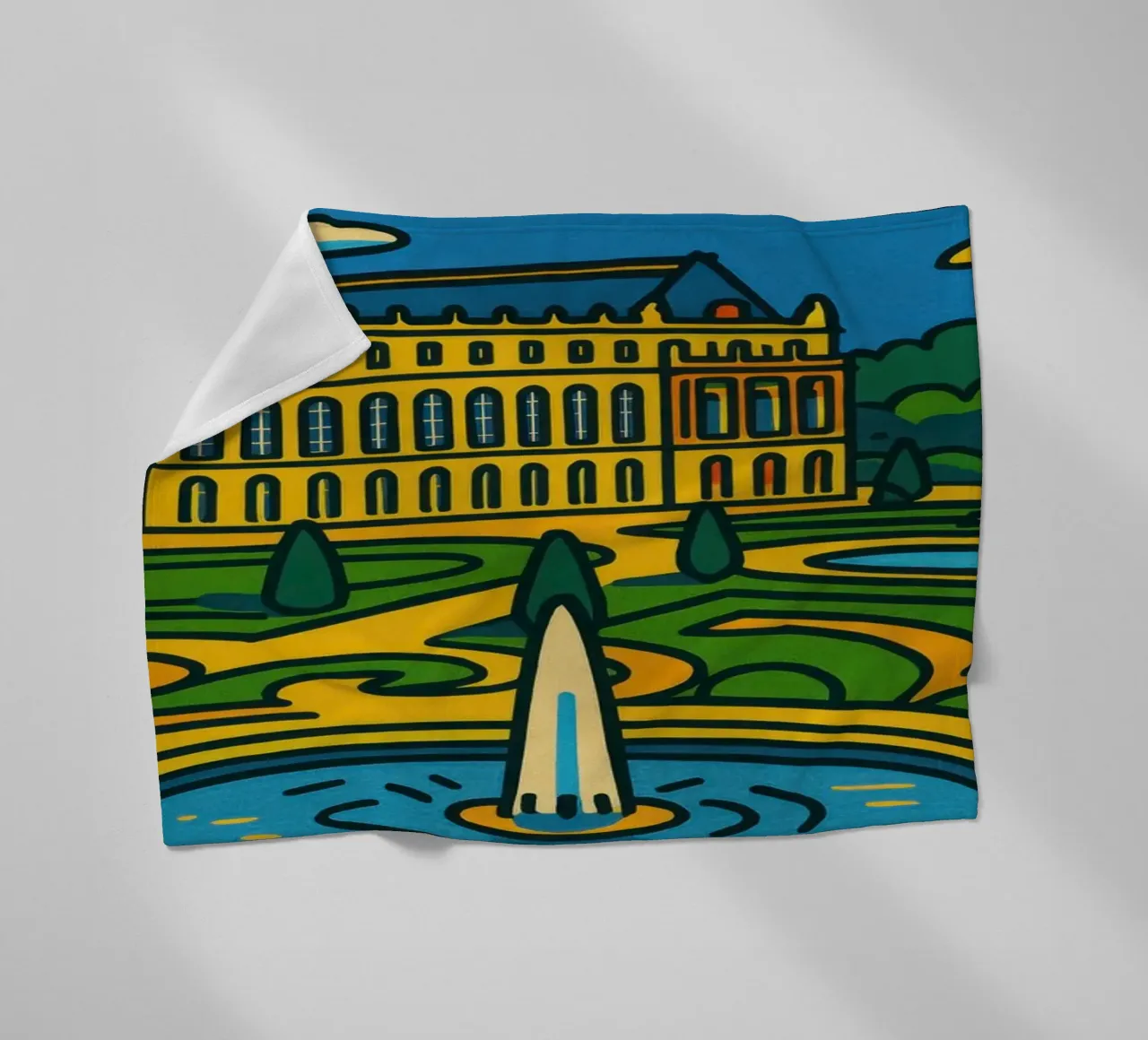 La versione pop di Versailles: una grandezza geometrica coperta in pile da JETLAG | affiches voyage
