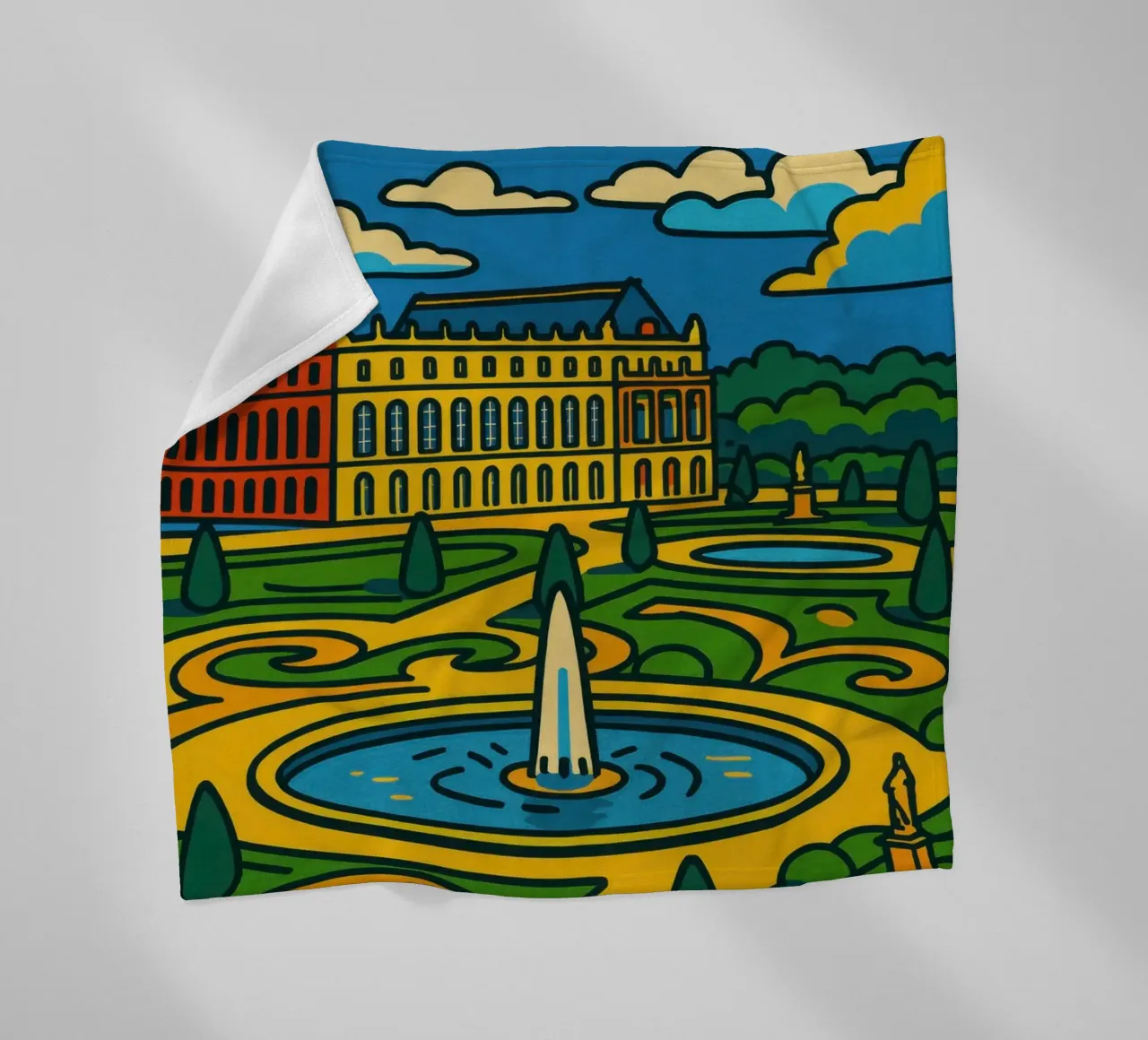 La versione pop di Versailles: una grandezza geometrica coperta in pile da JETLAG | affiches voyage