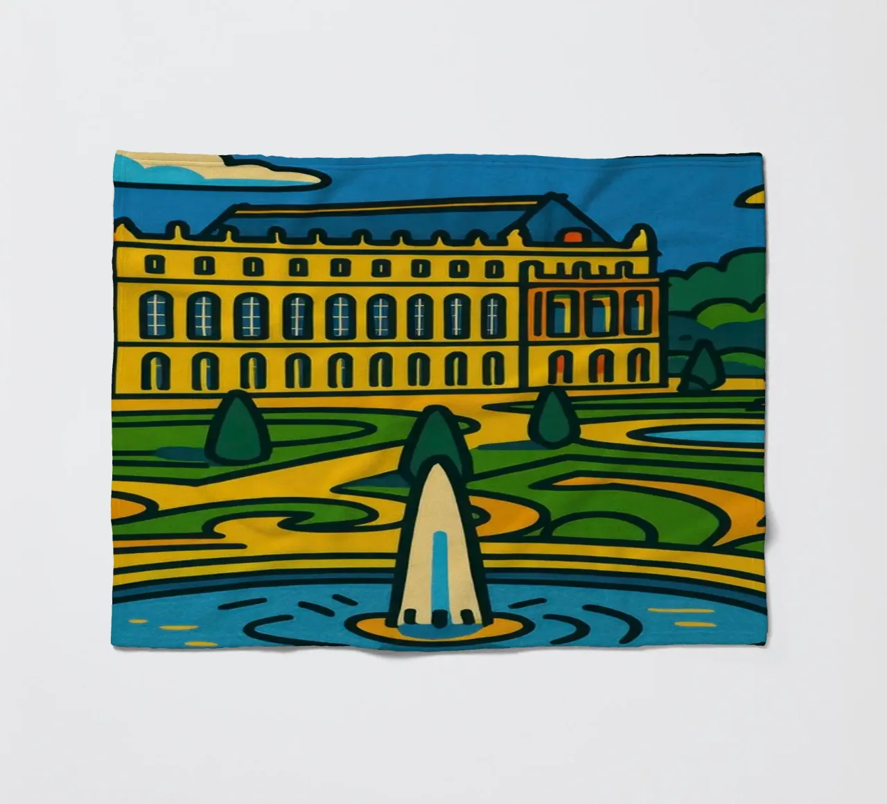 La versione pop di Versailles: una grandezza geometrica coperta in pile da JETLAG | affiches voyage