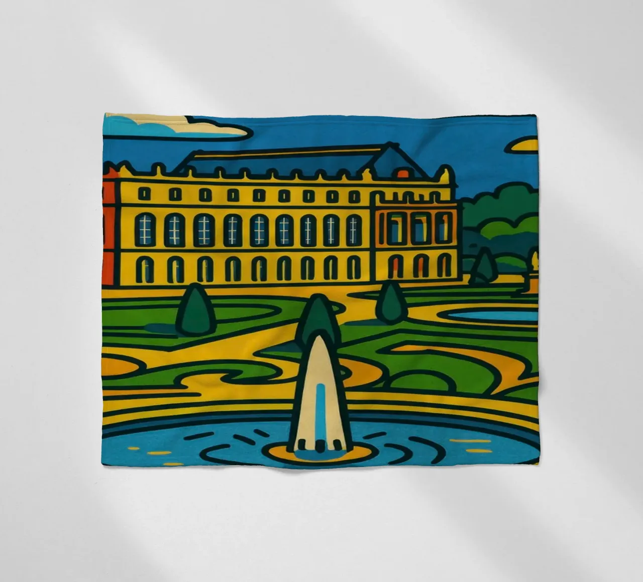 La versione pop di Versailles: una grandezza geometrica coperta in pile da JETLAG | affiches voyage