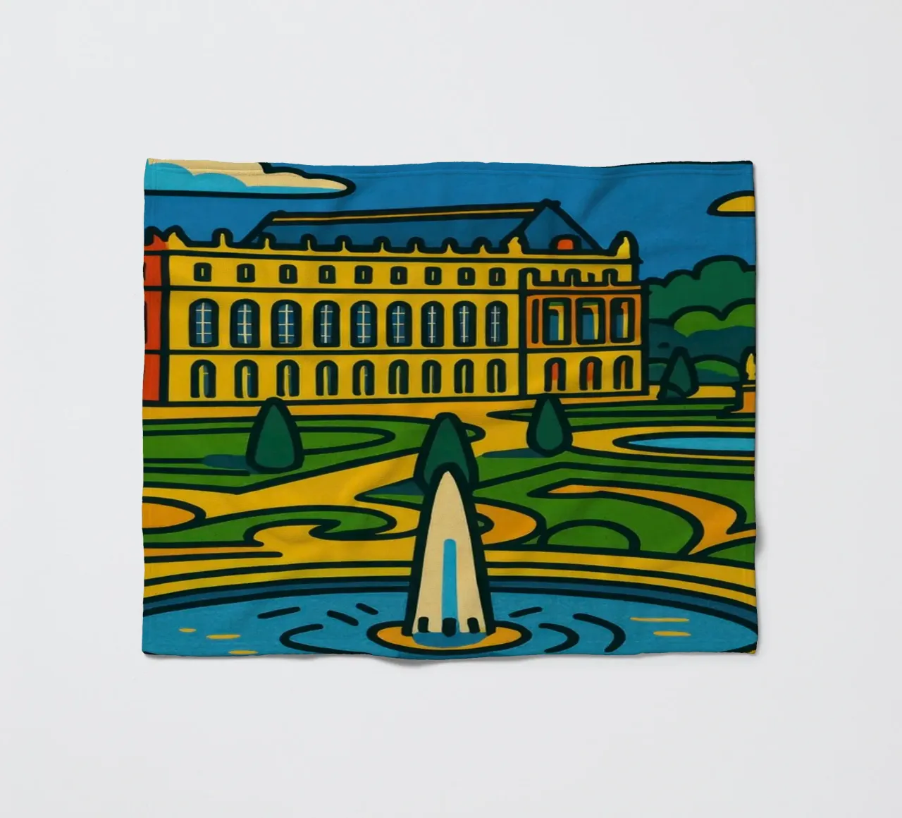 La versione pop di Versailles: una grandezza geometrica coperta in pile da JETLAG | affiches voyage