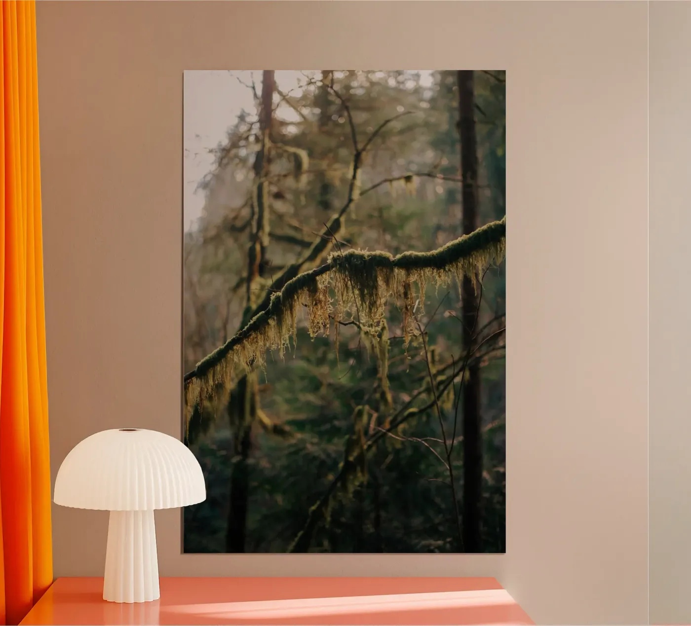 Hanging Moss poster met houten frame van wowhannahphotos