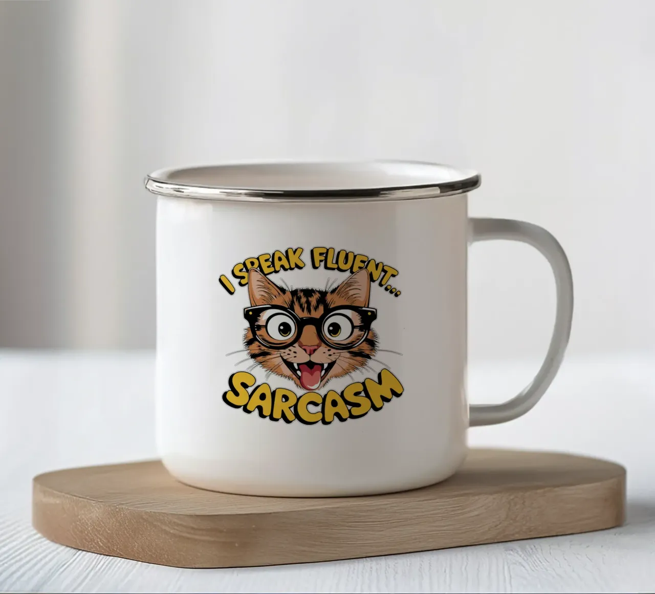 I Speak Fluent... Sarcasm tazza in smalto da edsonramosart
