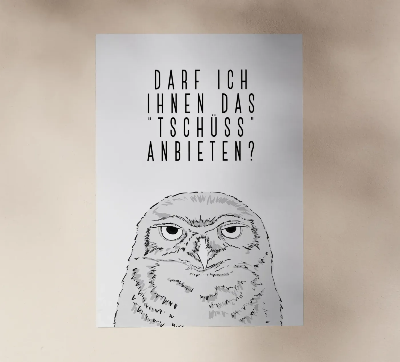 Tschüss - Grumpy owl pellicola backlit da BAINAI