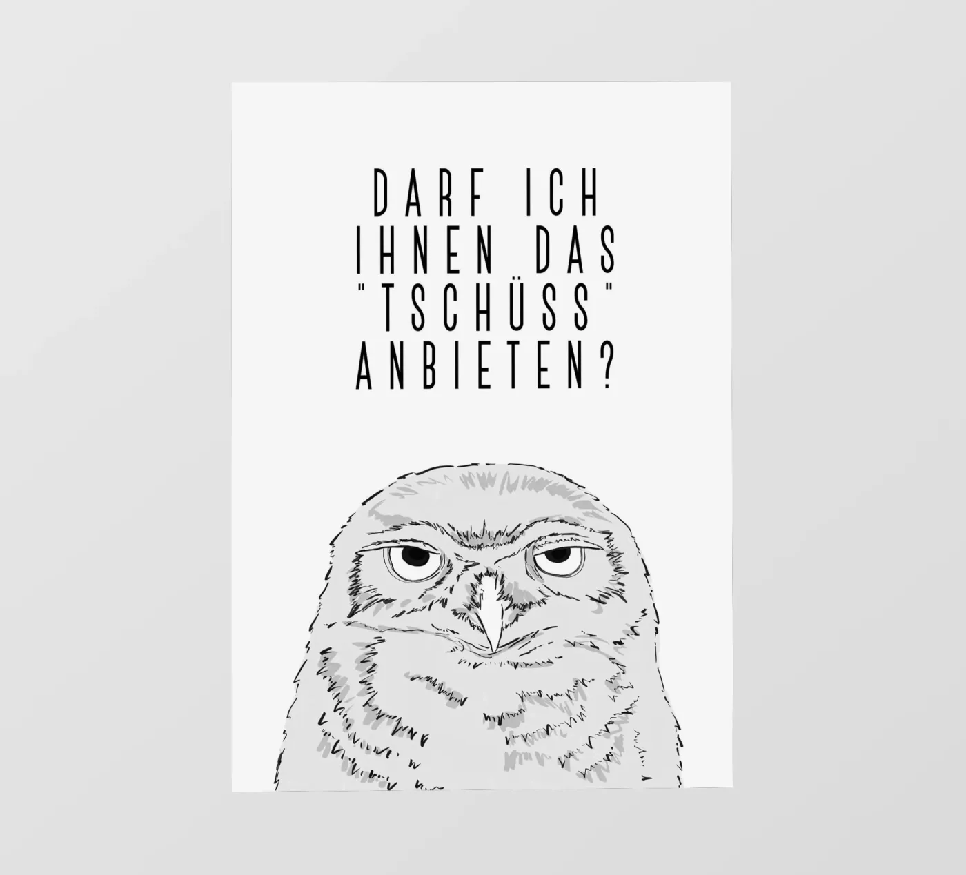Tschüss - Grumpy owl pellicola backlit da BAINAI