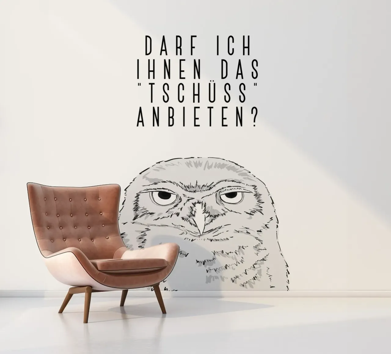 Tschüss - Grumpy owl papel para pared de BAINAI