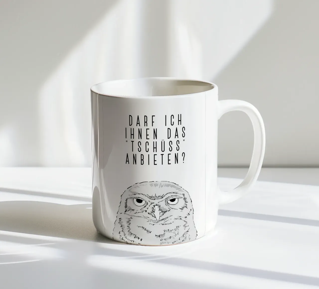 Tschüss - Grumpy owl tazza in ceramica da BAINAI