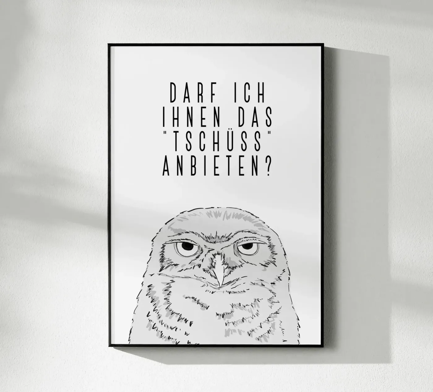 Tschüss - Grumpy owl plexiglass da BAINAI