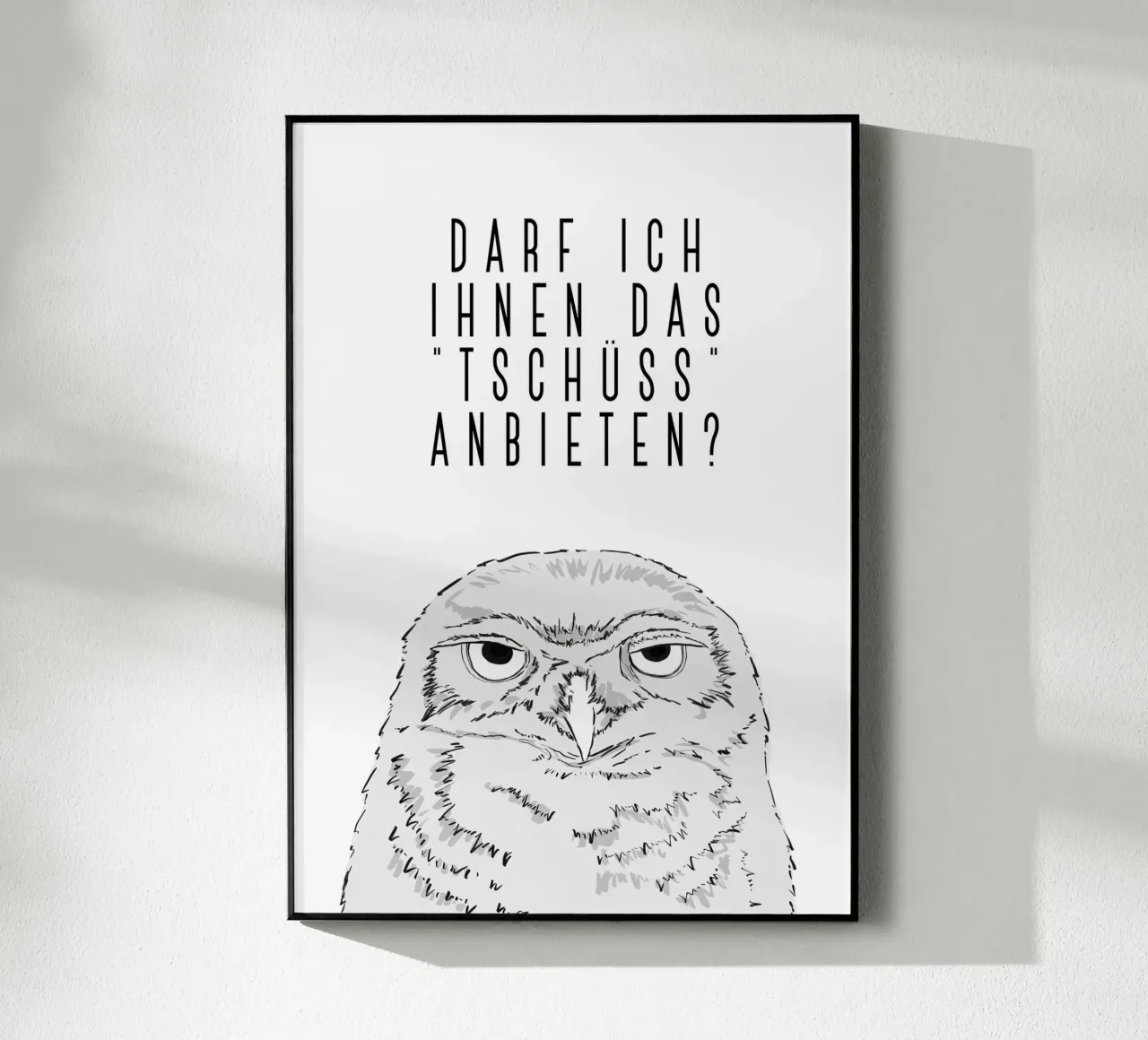 Tschüss - Grumpy owl plexiglass da BAINAI