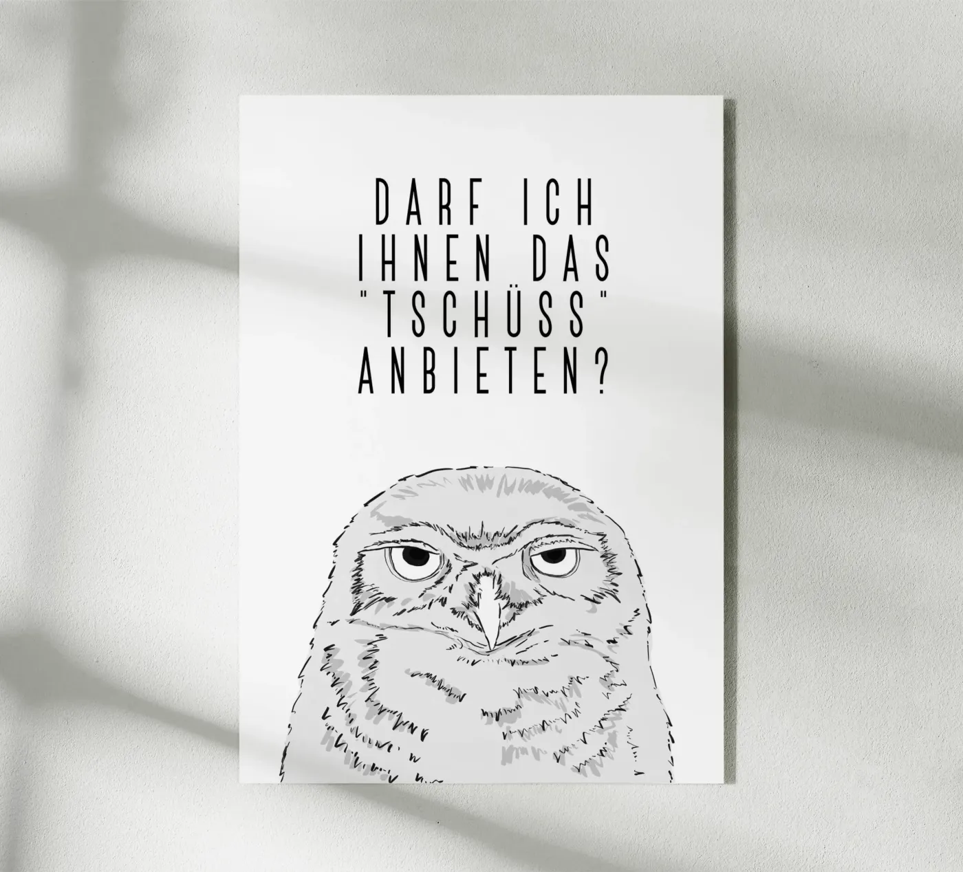 Tschüss - Grumpy owl plexiglass da BAINAI