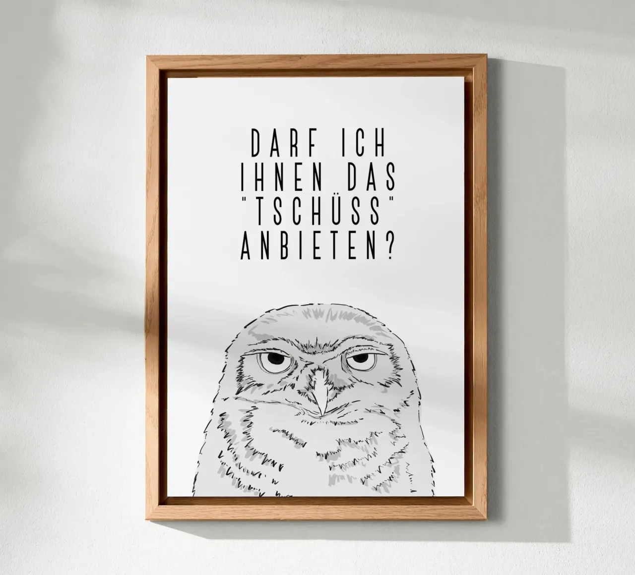 Tschüss - Grumpy owl alluminio dibond da BAINAI
