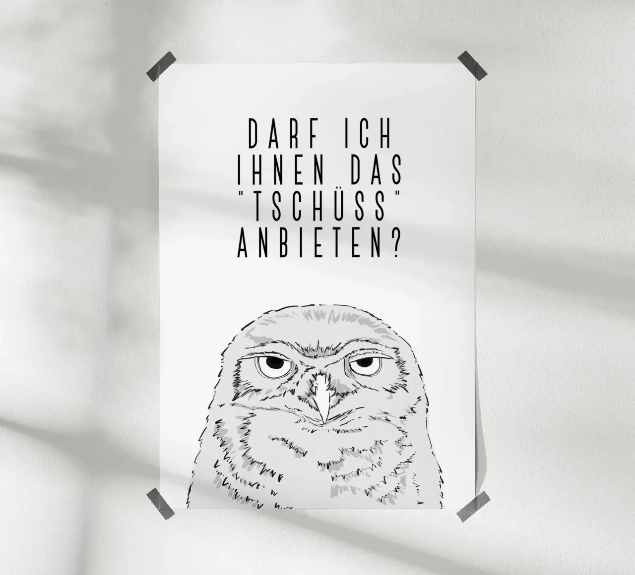 Tschüss - Grumpy owl carta hahnemühle da BAINAI