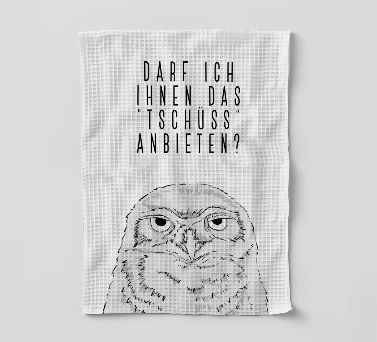 Tschüss - Grumpy owl canovaccio da cucina da BAINAI