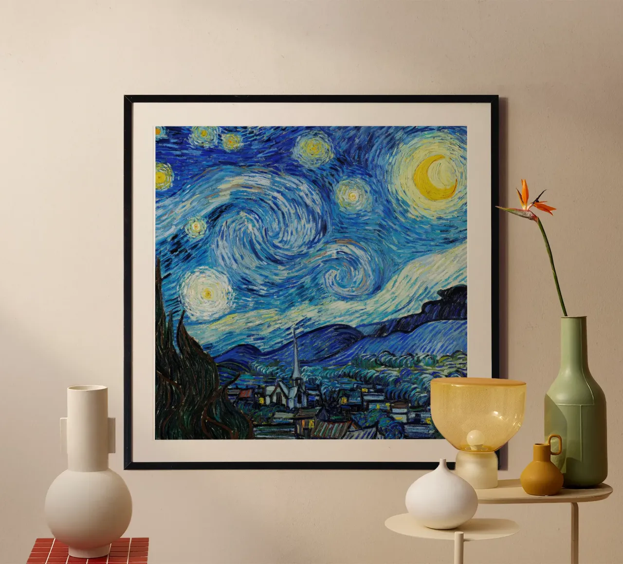 Starry Night poster con marco de aluminio de Vivi Nicolin
