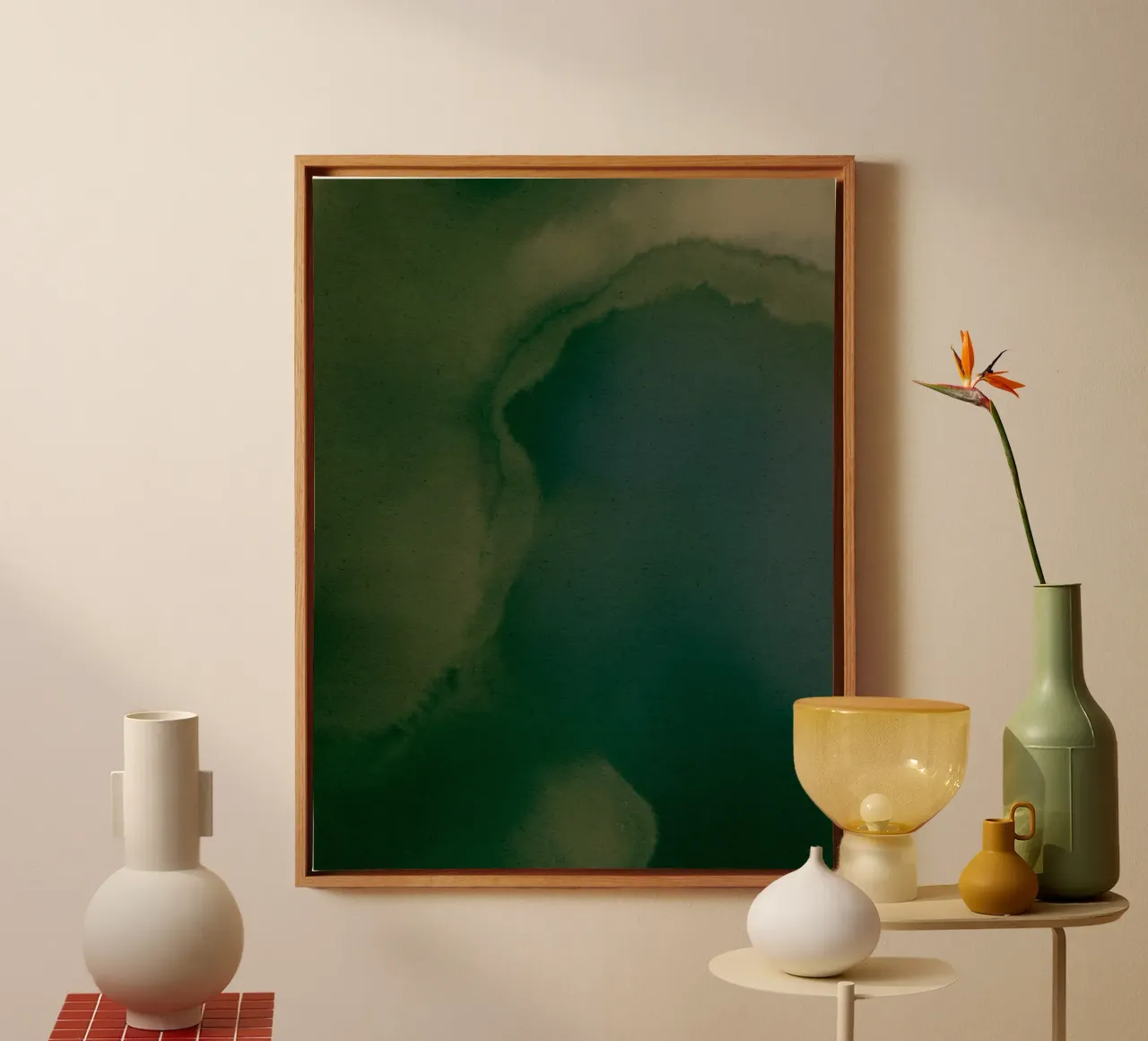 Wet Canvas 18 tela con Cornice a cassetta da Shatha Al Dafai