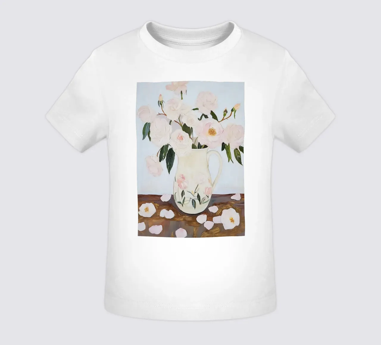 Roses in a Vase, Abstract Flower Painting baby t-shirt by Little Lila