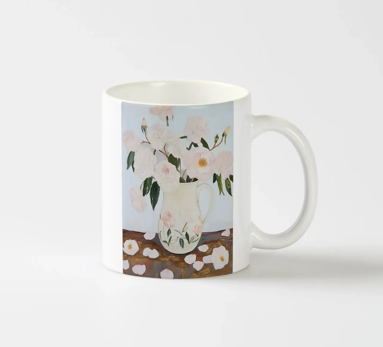 Rosen in einer Vase, abstrakte Blumenmalerei Keramik Tasse von Little Lila