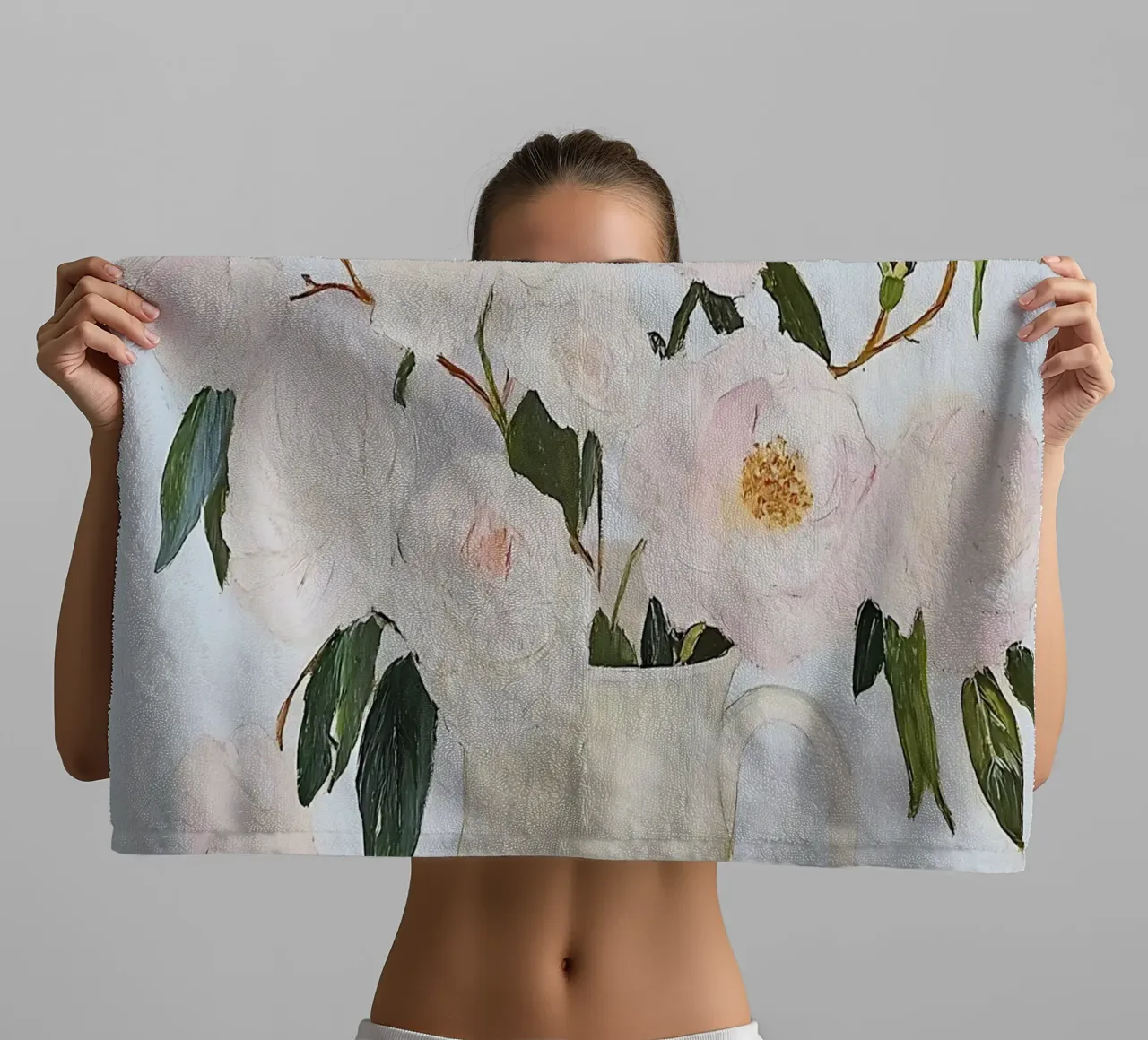 Rosen in einer Vase, abstrakte Blumenmalerei Handtuch von Little Lila