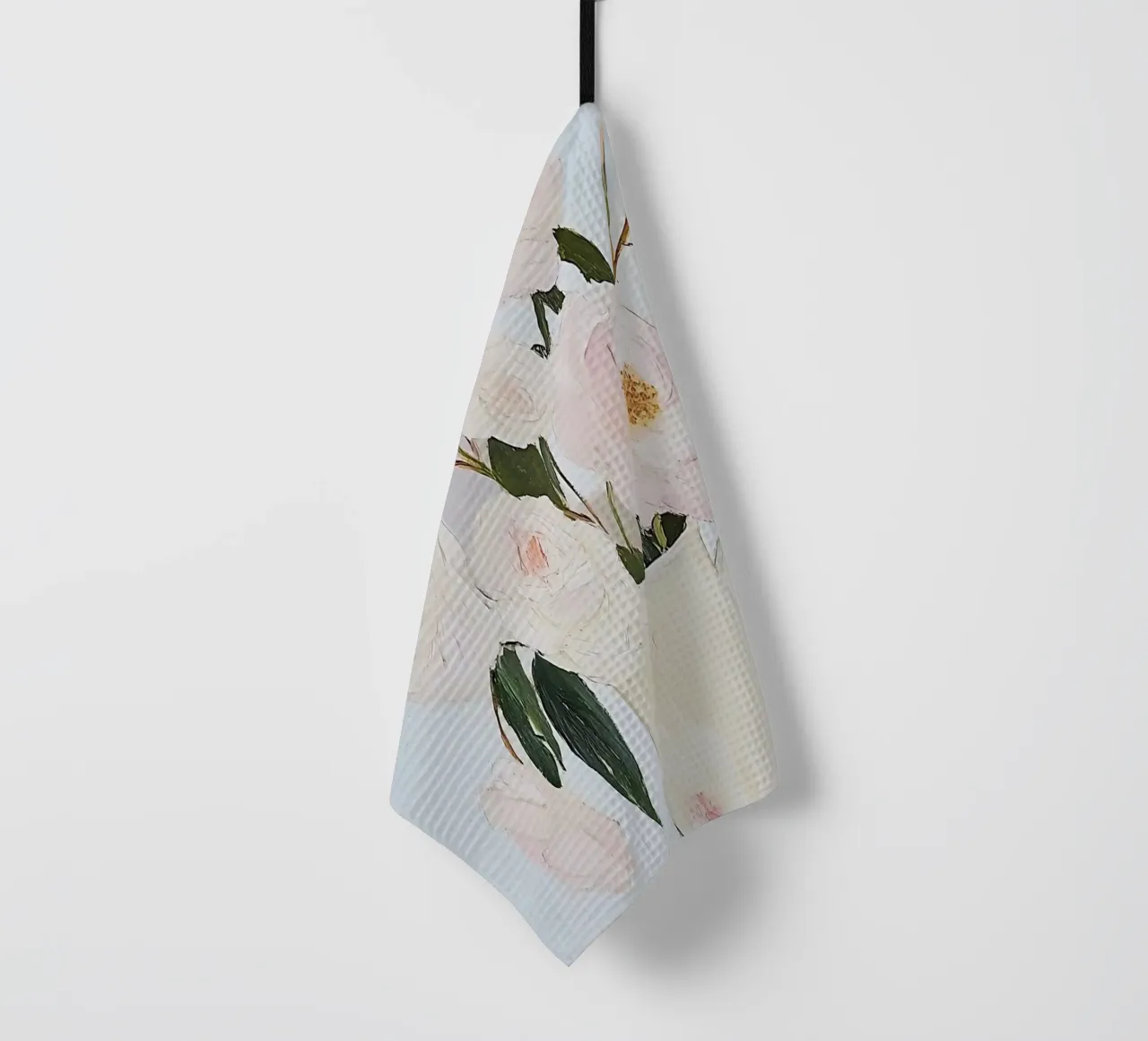 Rosen in einer Vase, abstrakte Blumenmalerei Geschirrtuch von Little Lila