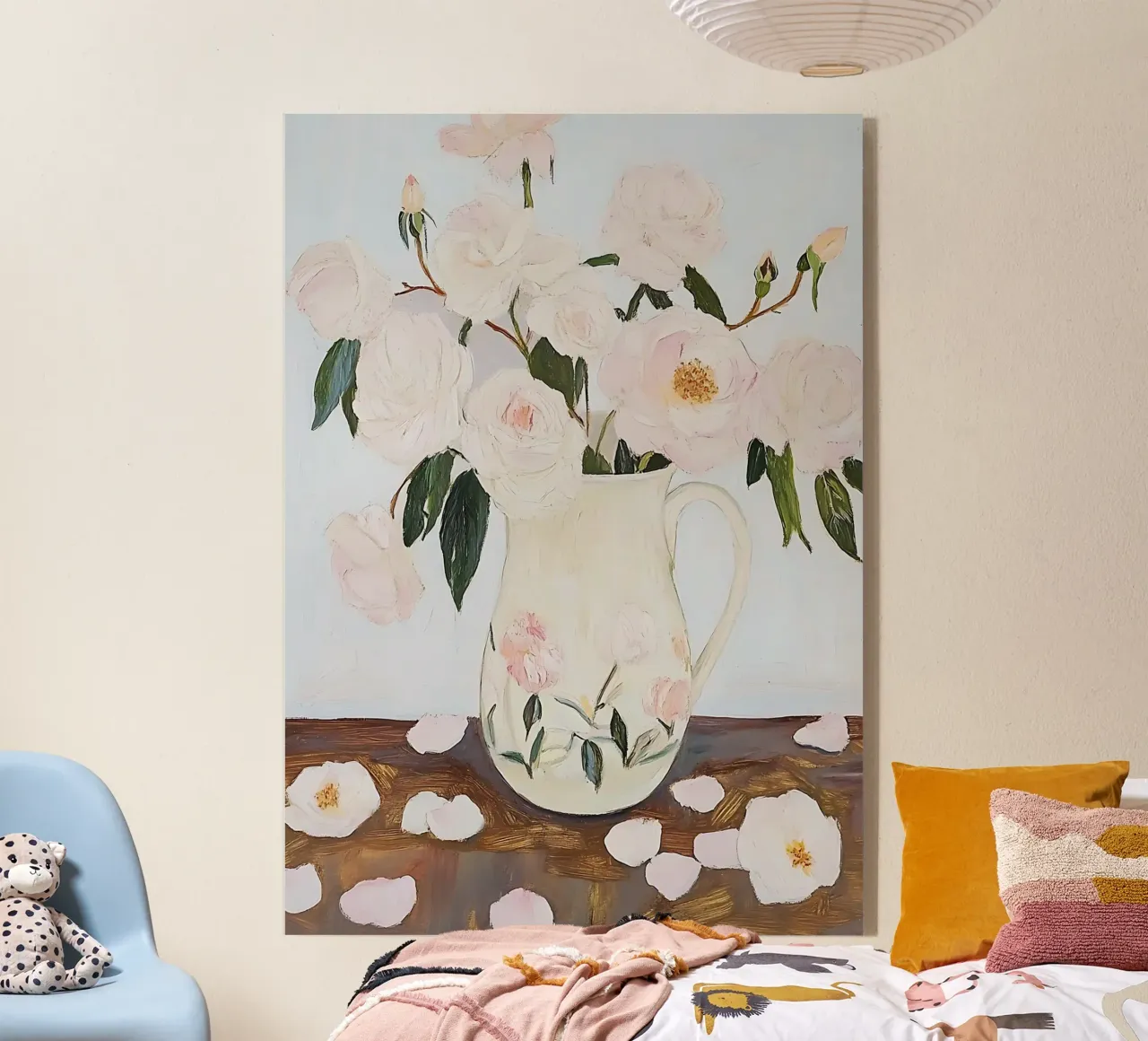 Rosas en un jarrón, pintura abstracta de flores metacrilato de Little Lila