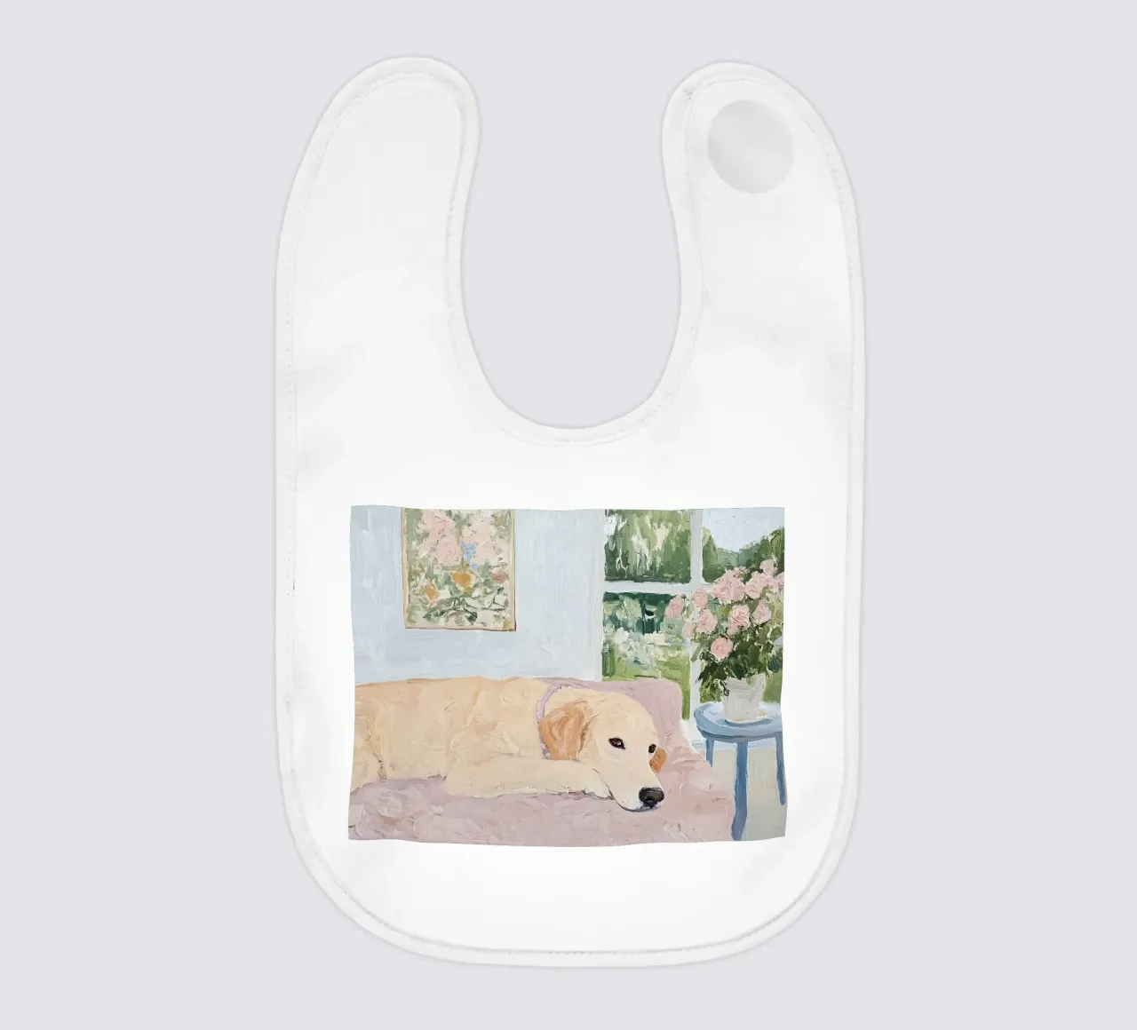 Labrador Retriever, Abstract Modern Art, Animal lover Print baby bib by Little Lila