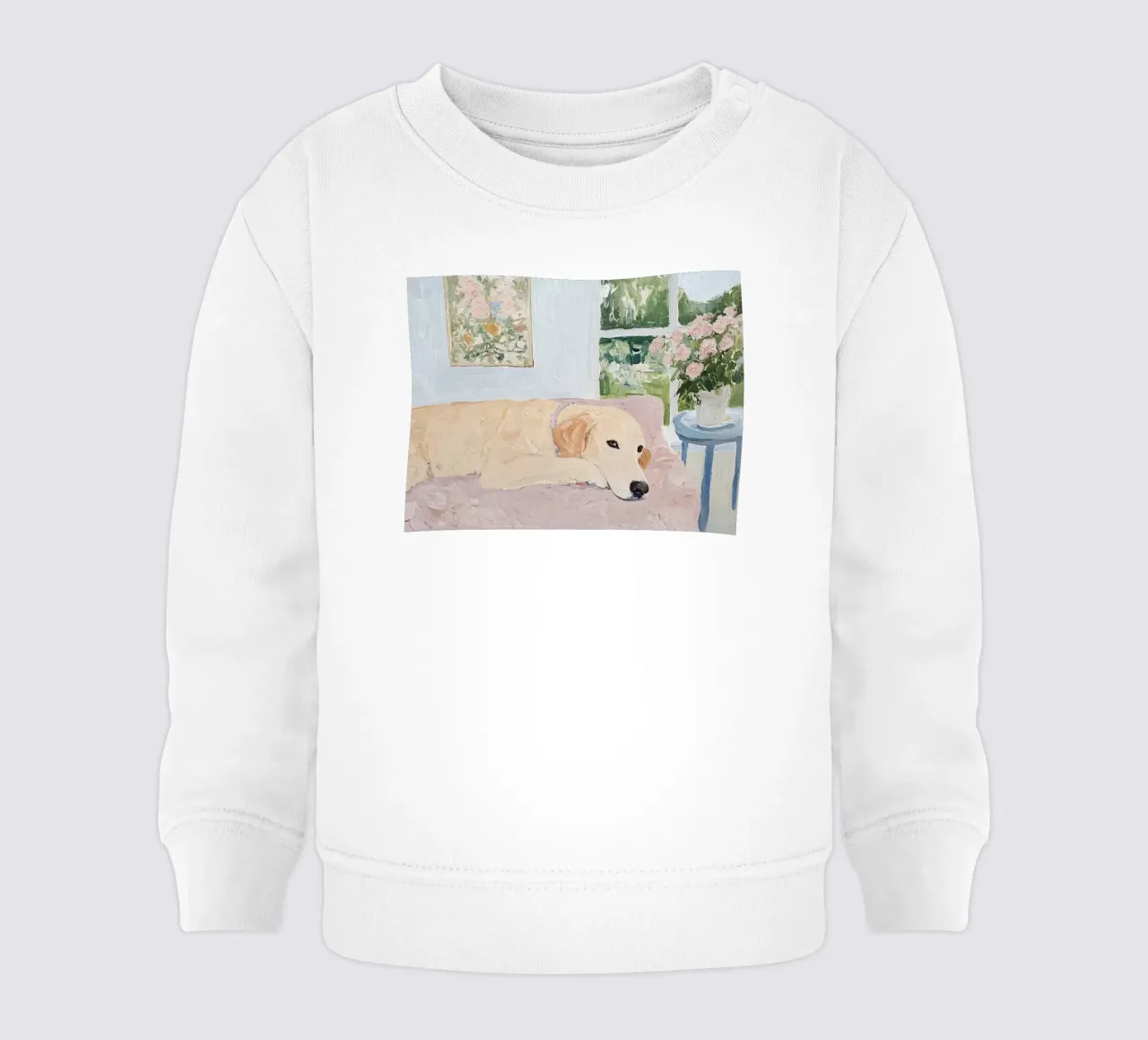 Labrador Retriever, Abstrakte Moderne Kunst, Tierliebhaber Druck Baby Sweatshirt von Little Lila