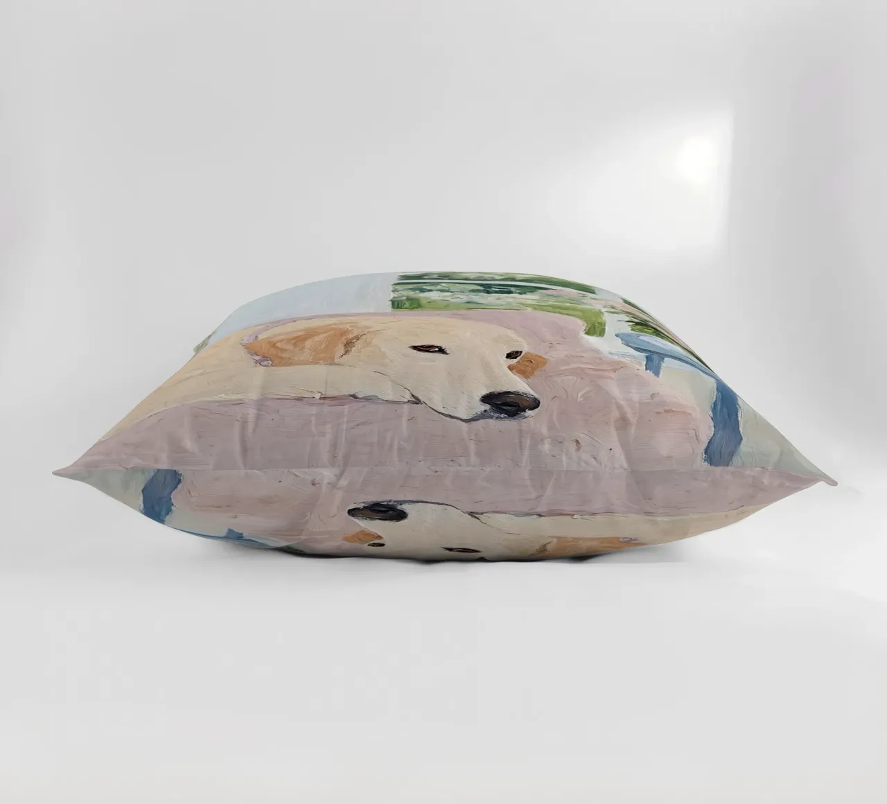Labrador Retriever, abstracte moderne kunst, dierenliefhebber print kussen van Little Lila