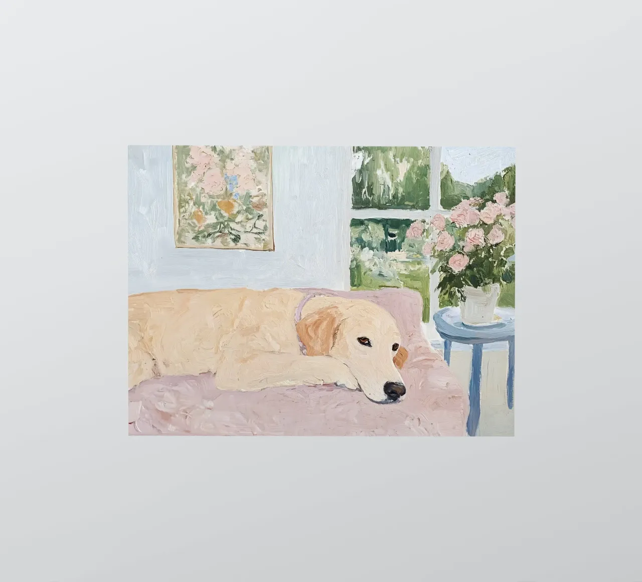 Labrador Retriever, Abstract Modern Art, Animal lover Print sticker by Little Lila