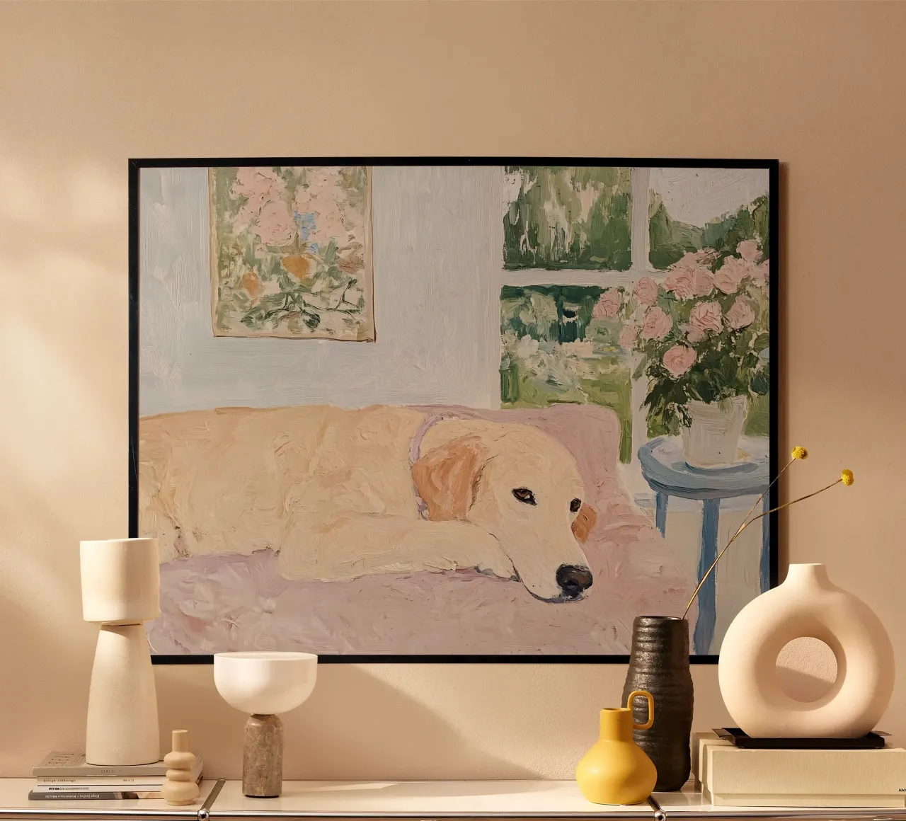 Labrador Retriever, Abstract Modern Art, Animal lover Print hahnemühle by Little Lila