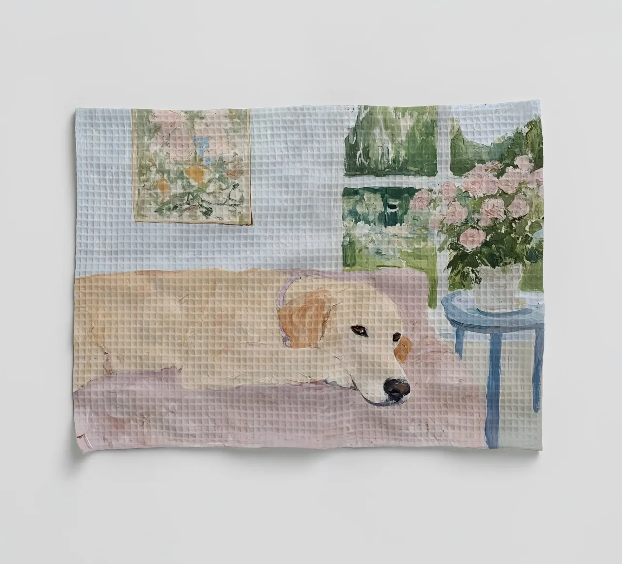 Labrador Retriever, Art moderne abstrait, Animal lover Print torchon de Little Lila