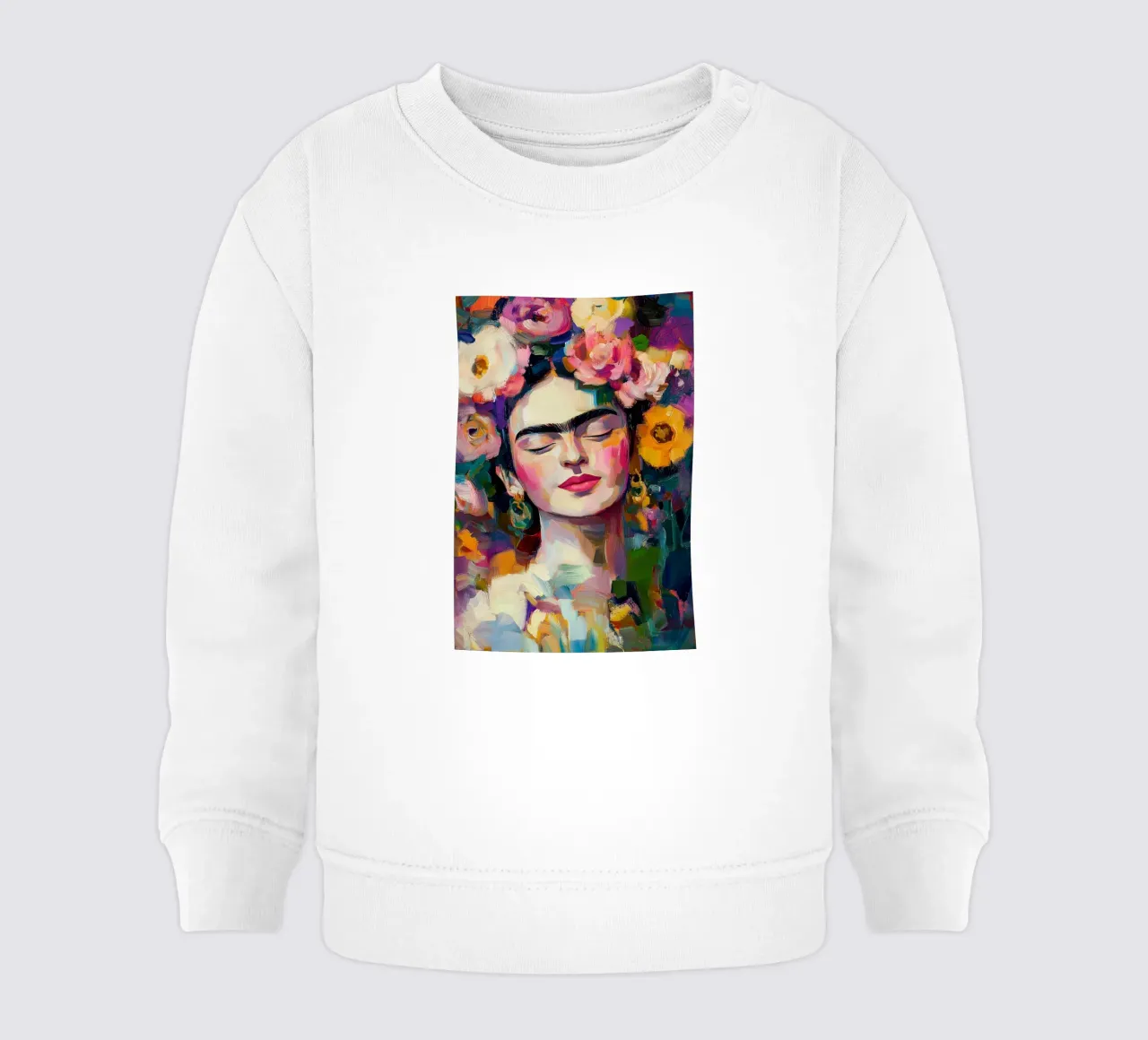 Frida Bellezza fiorita felpa neonato da Carinaprint