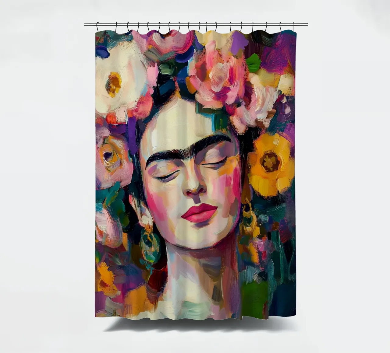 Frida Flowery beauty shower curtain by Carinaprint