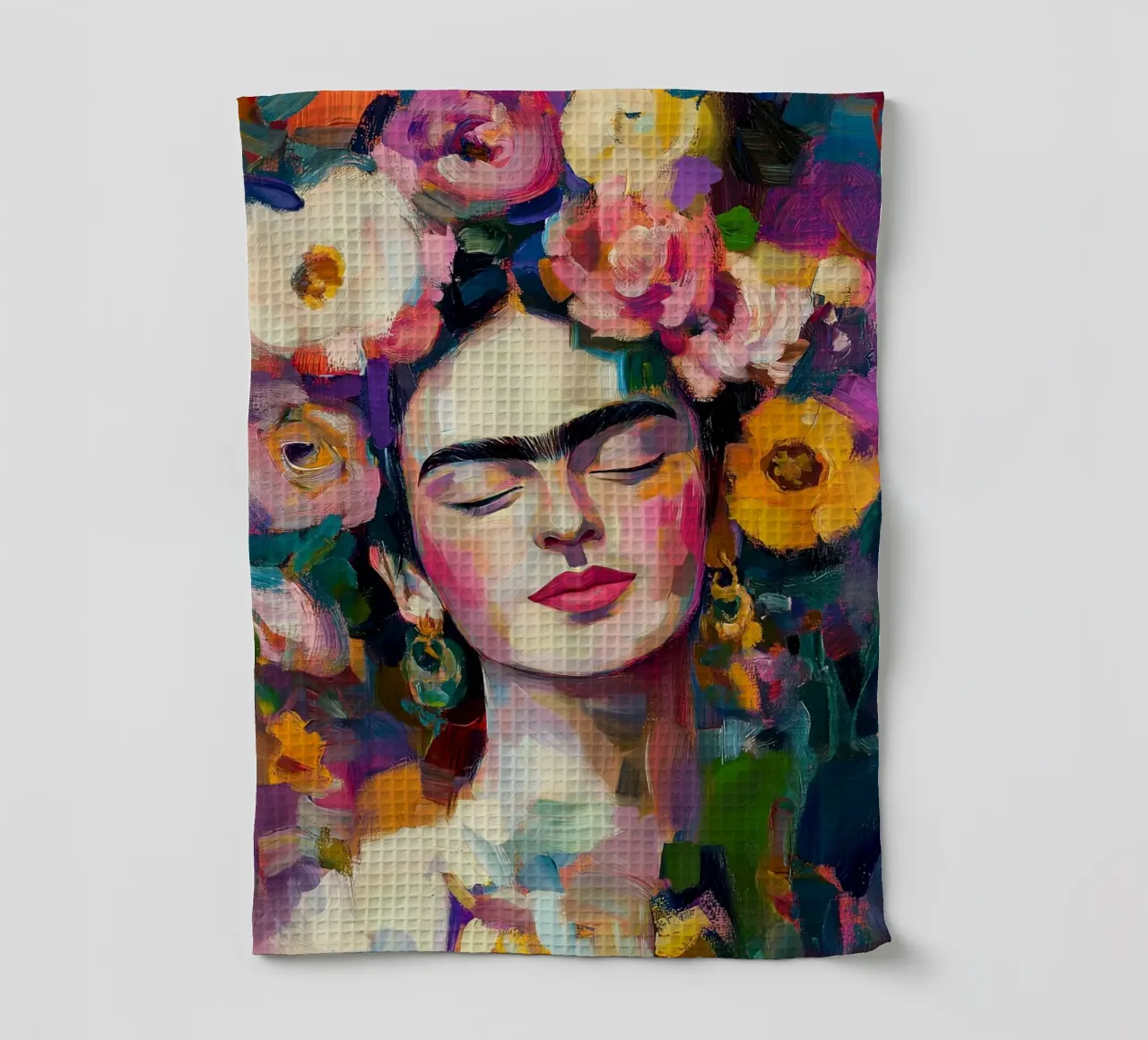 Frida Bellezza fiorita canovaccio da cucina da Carinaprint