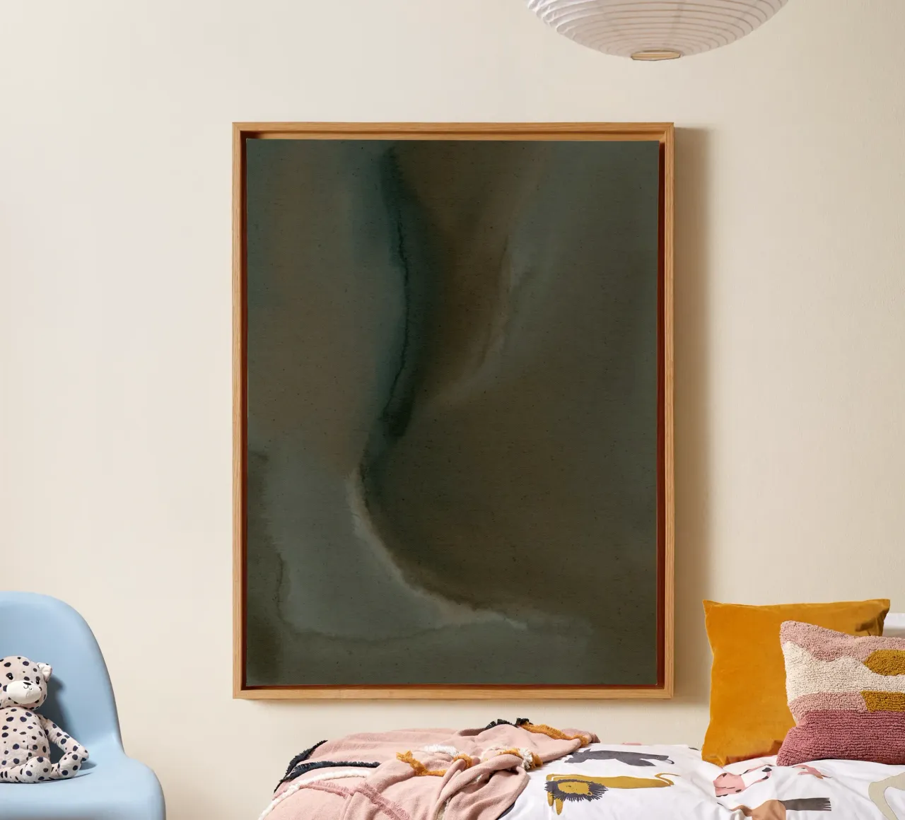Wet Canvas 23 tela con Cornice a cassetta da Shatha Al Dafai