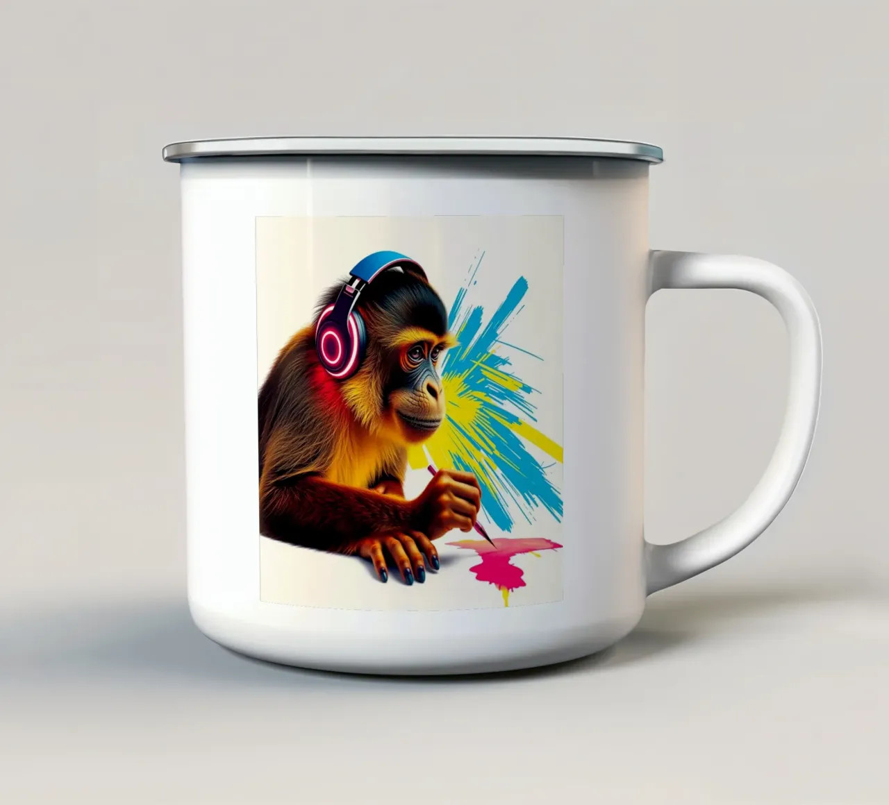 Calendar monkey enamel mug by Anita's Dream
