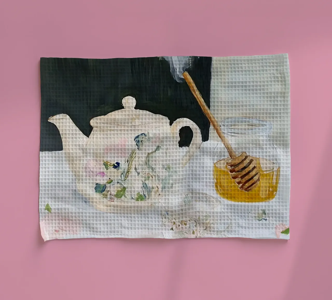 Thé et miel, thé de l'après-midi, impression de fleurs torchon de Little Lila