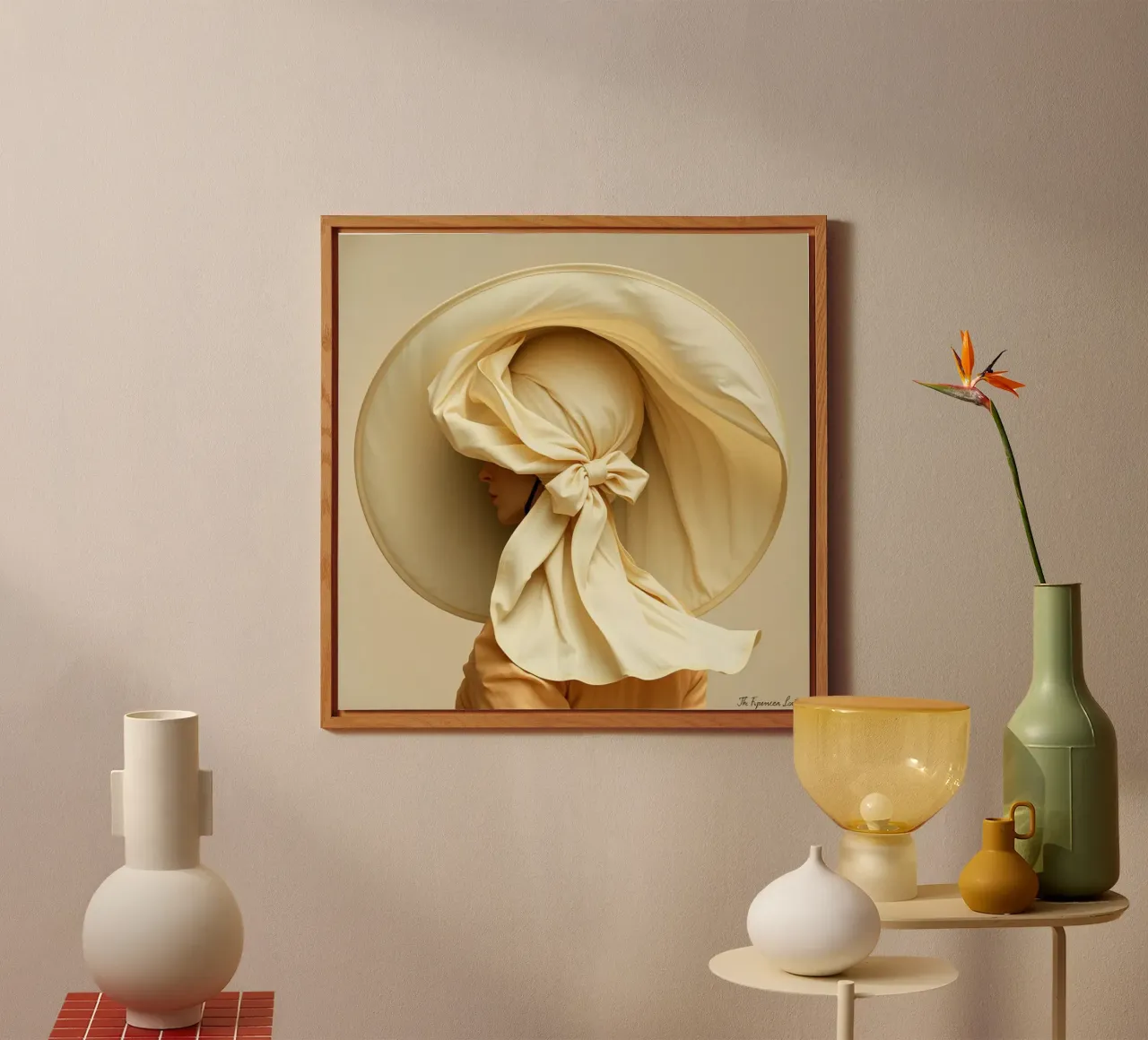 Signora con cappello alluminio dibond da Anita's Dream