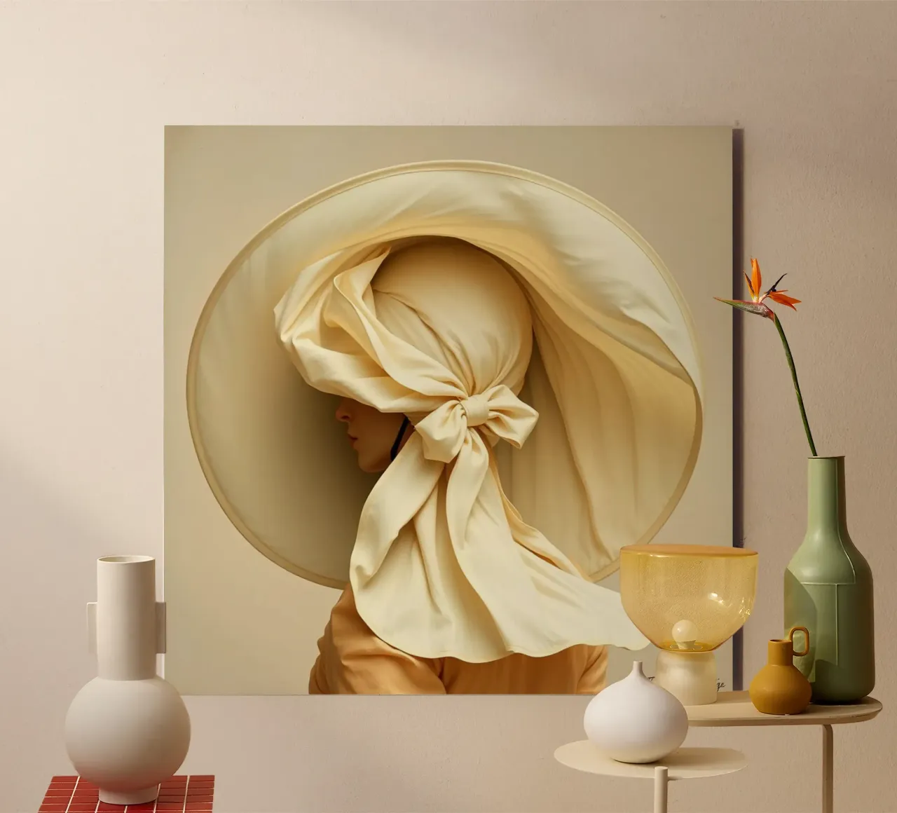 Signora con cappello alluminio dibond da Anita's Dream