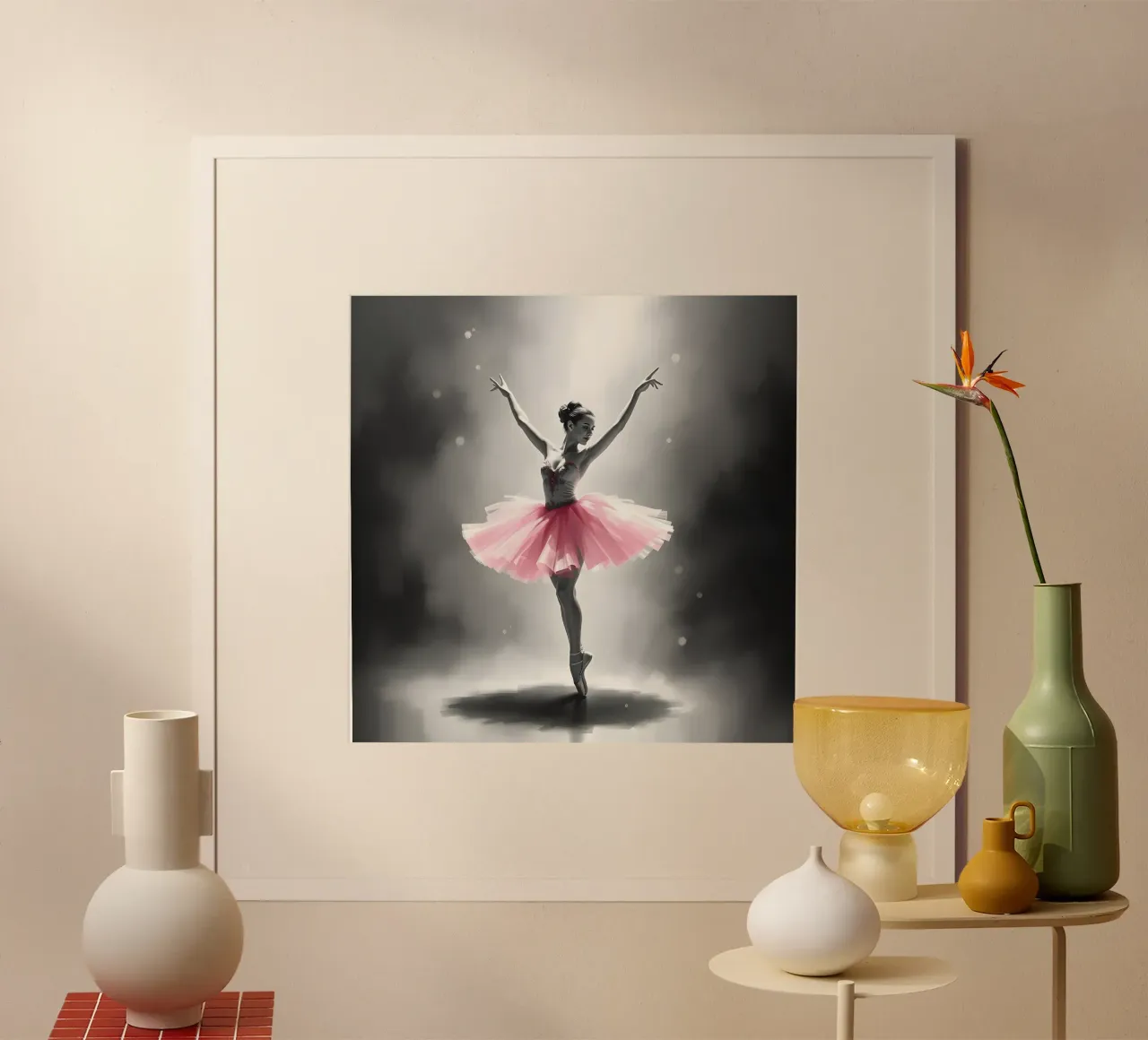 Ballare da sola poster con telaio in legno da Anita's Dream