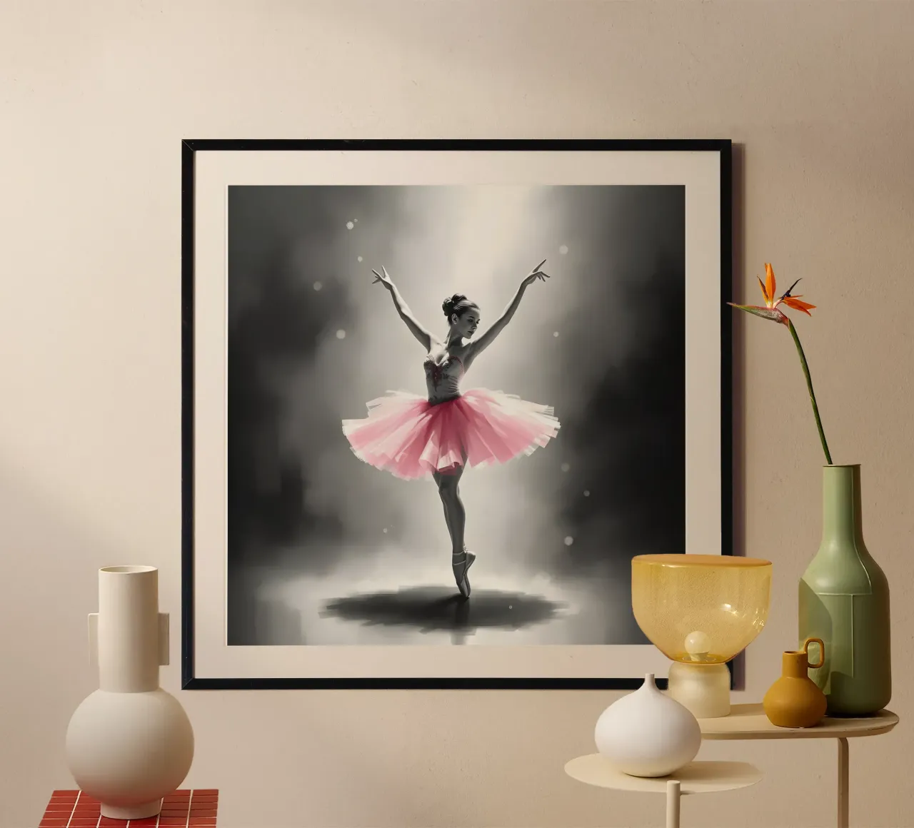 Ballare da sola poster con telaio in legno da Anita's Dream