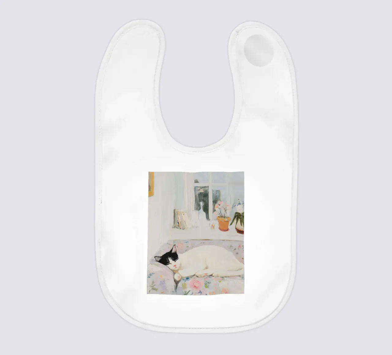 Gatto addormentato con fiori bavaglino da Little Lila