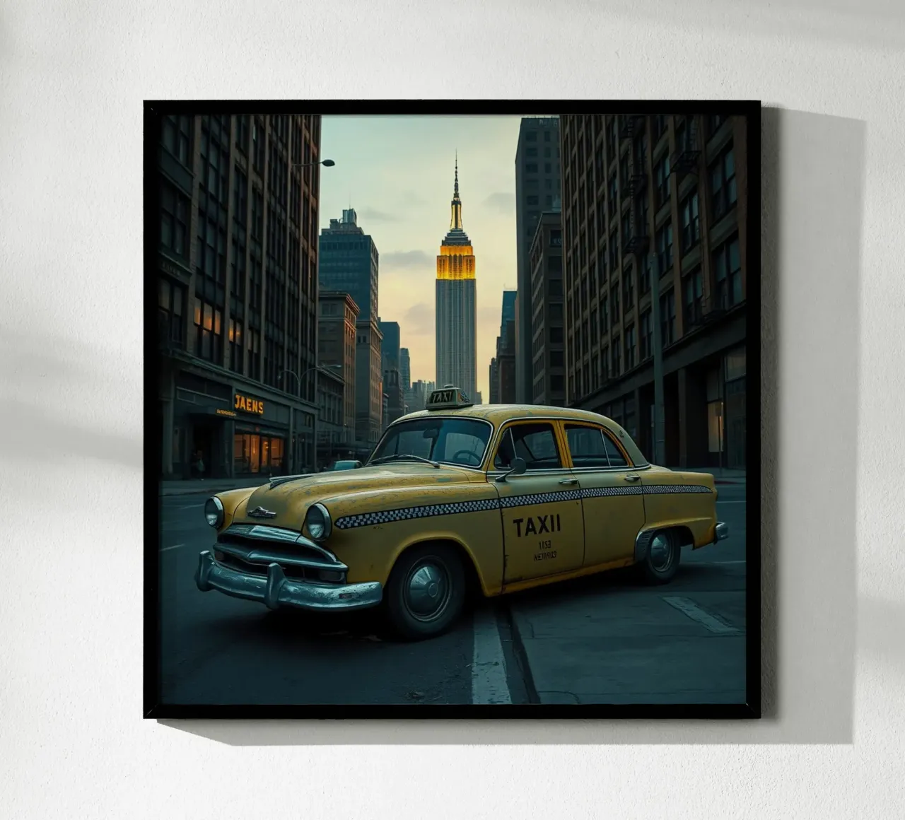 Taxi di New York poster con telaio in legno da Anita's Dream