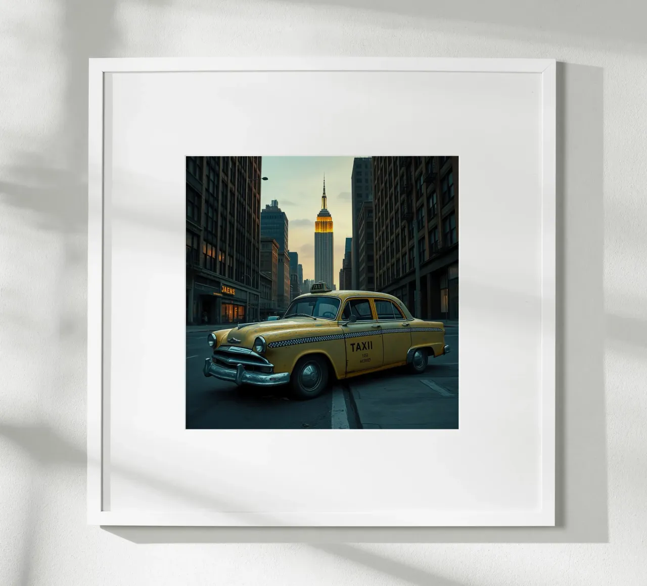 Taxi di New York poster con telaio in legno da Anita's Dream