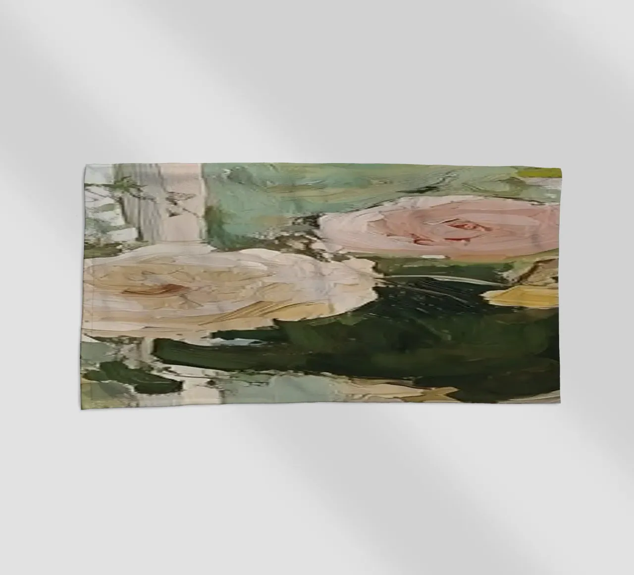 Bloemen in Vaas, Open Venster, Abstracte Botanische Kunst, Bloemig strandhanddoek van Little Lila