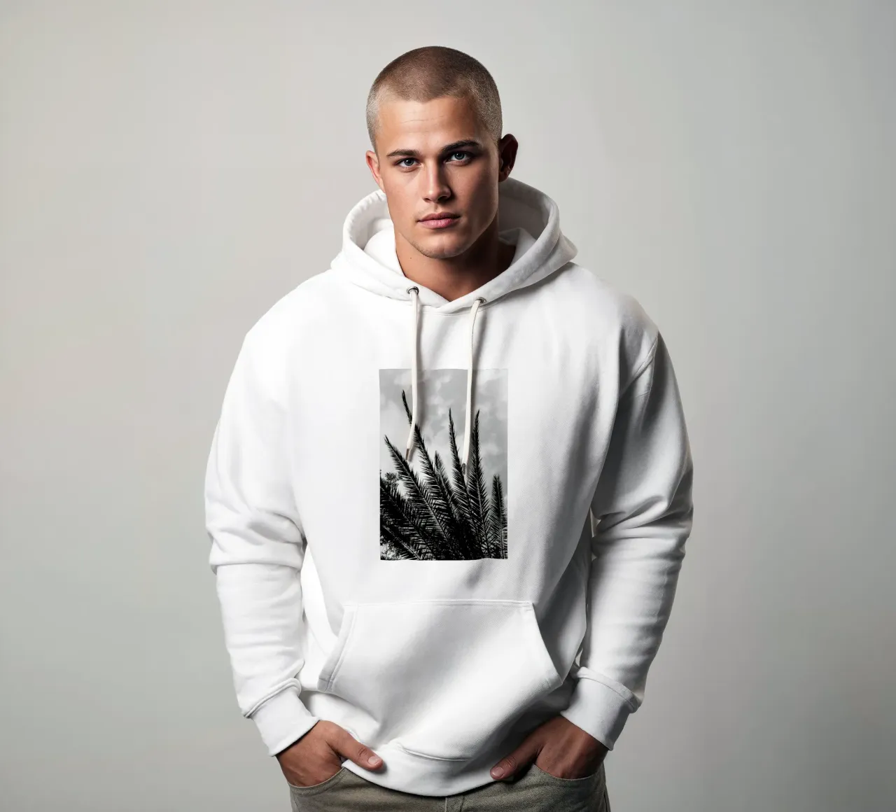 Palm Skies hoodie by Sebastian Hilgetag
