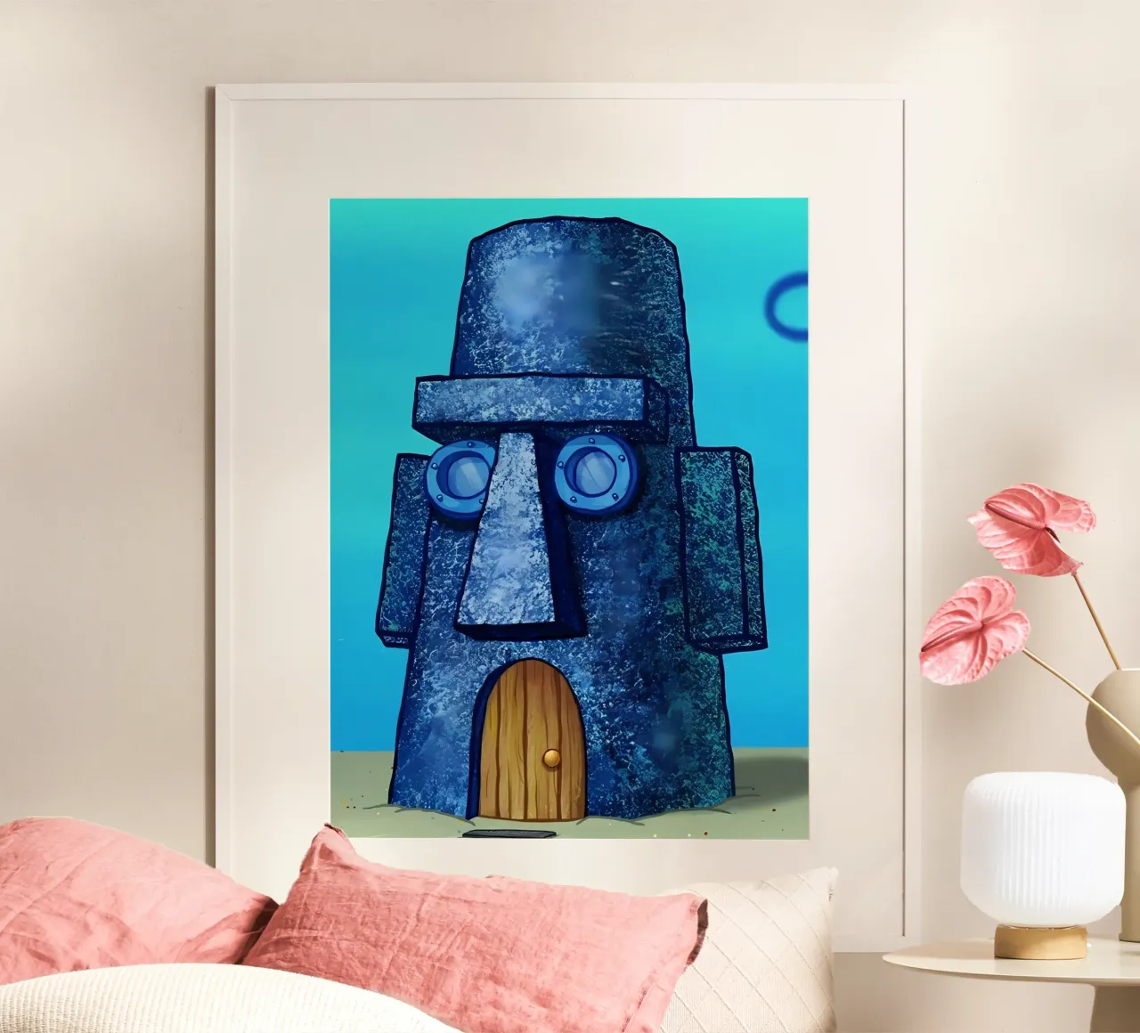 lsland head house poster da Low poly art