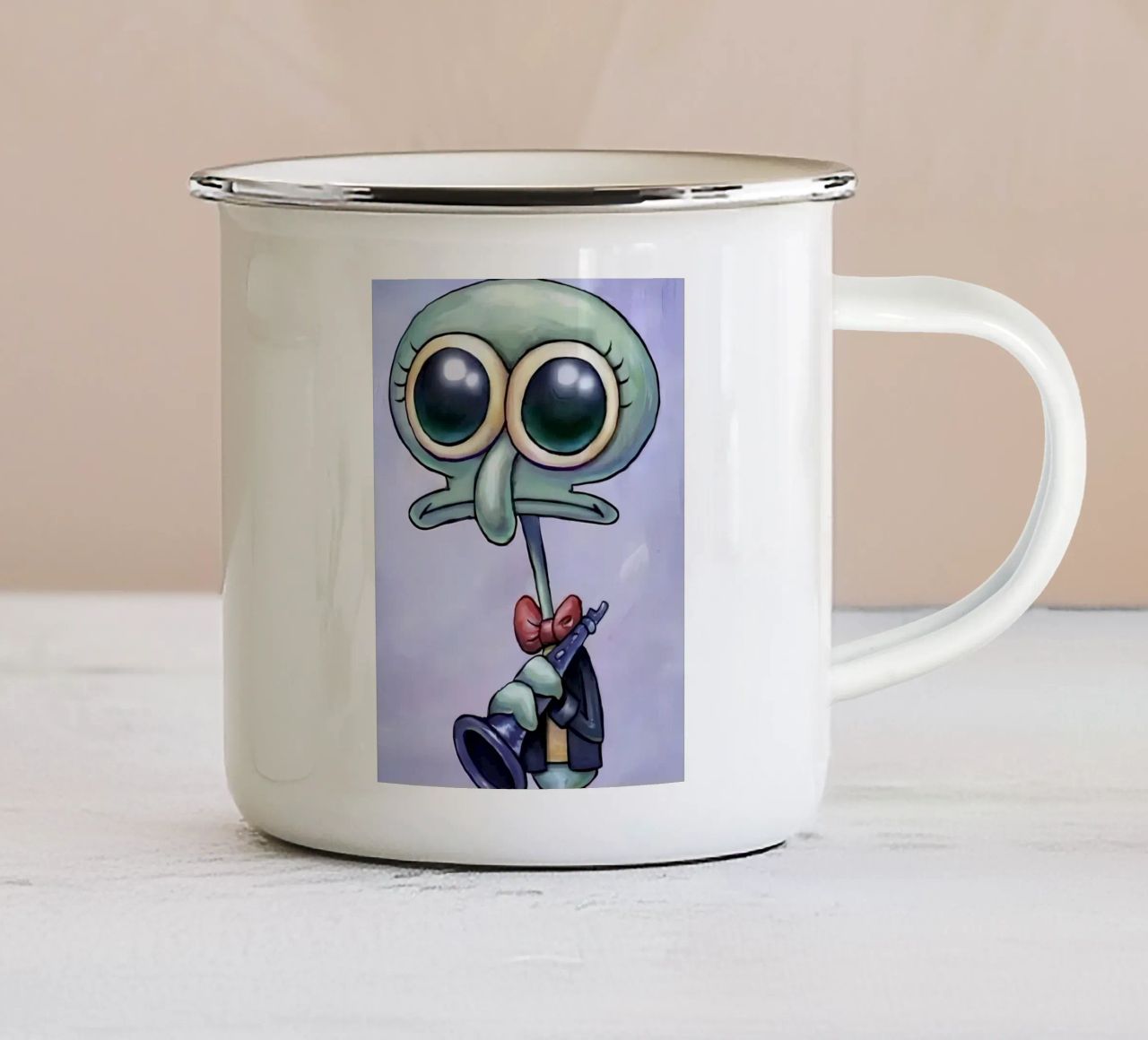Young Squidward tazza in smalto da Low poly art