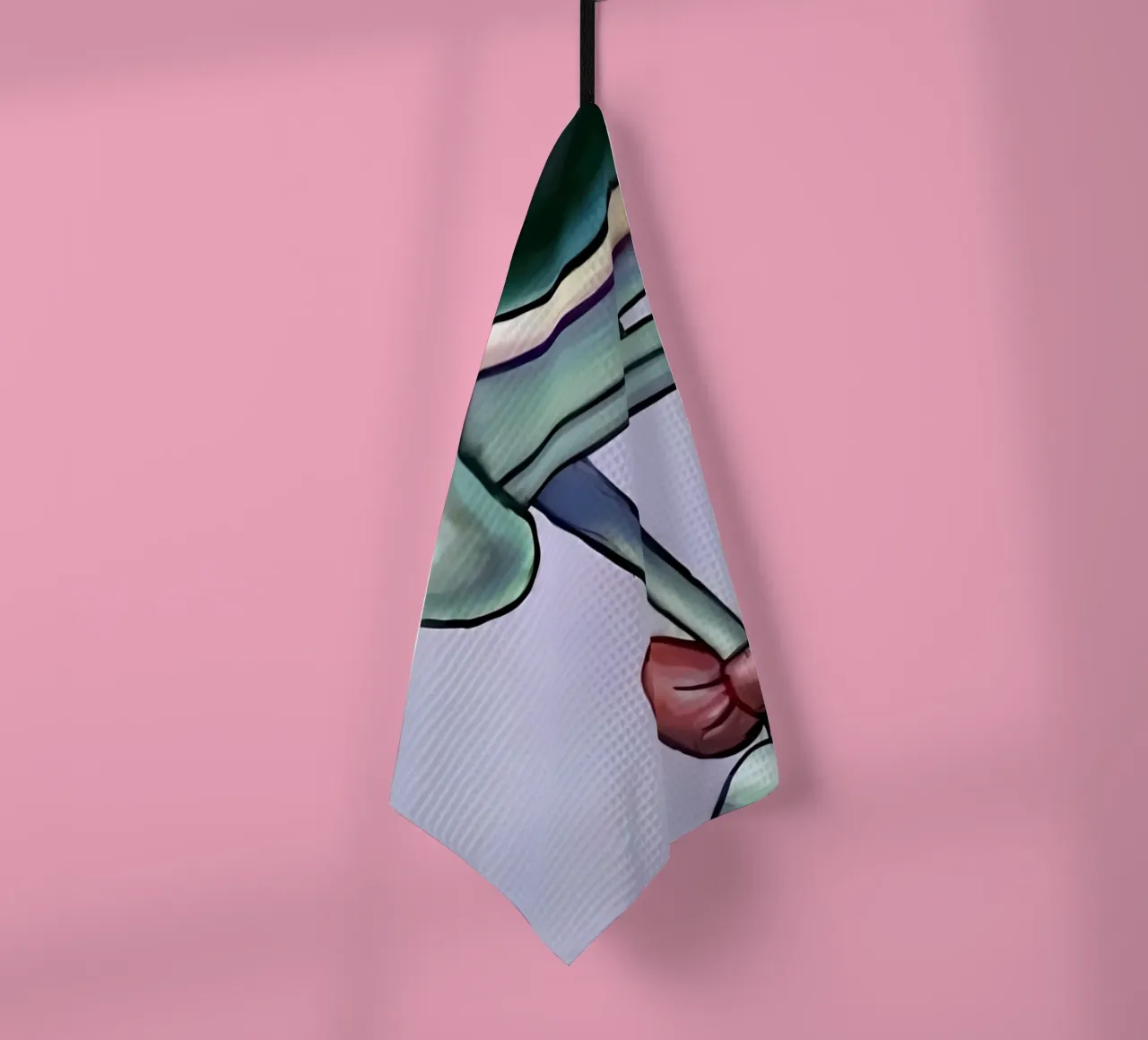 Young Squidward Geschirrtuch von Low poly art