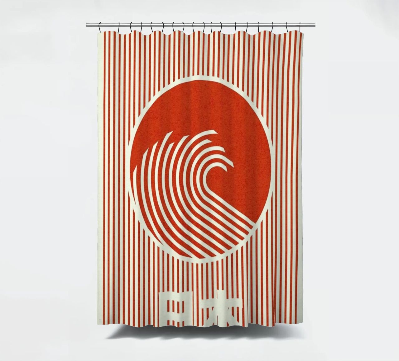 Great Wave Of Nippon cortina de baño de Rosi Feist