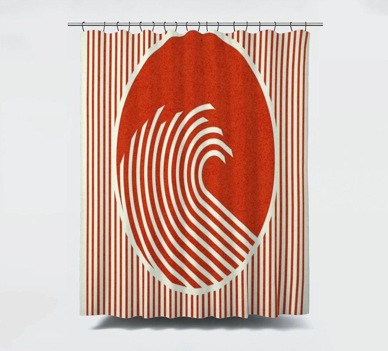 Great Wave Of Nippon cortina de baño de Rosi Feist